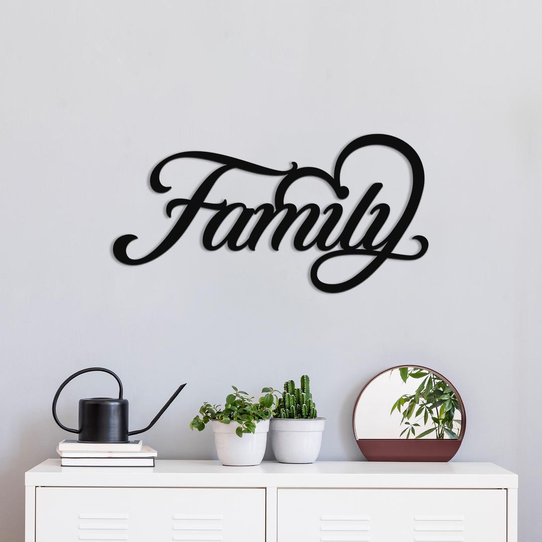 Metal Wall Art Family – Elegant Script Metal Home Decor - Etsy