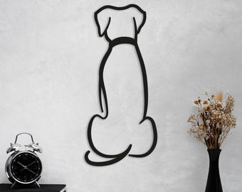 Dog line drawing Steel Wall Art. Animal Themed Metal Wall Hanging Decor.