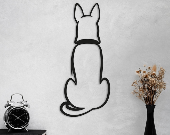 Dog line drawing Steel Wall Art  Animal Themed Metal Wall Hanging Decor.