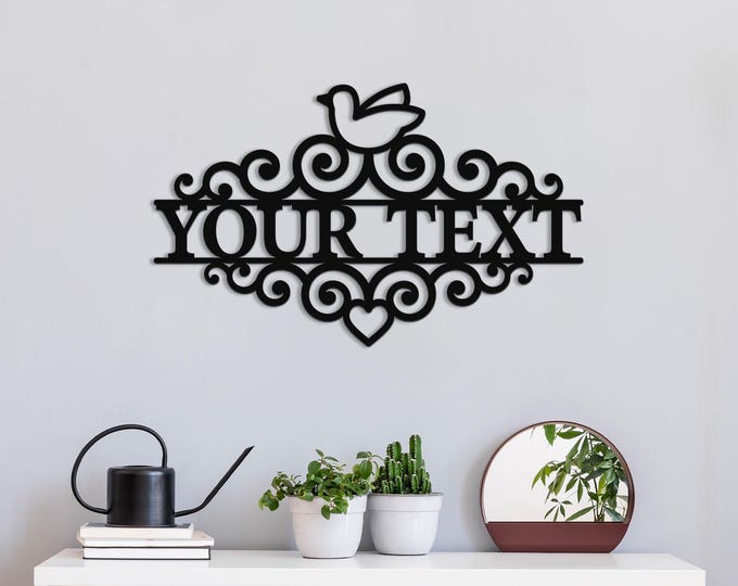 Personalized Metal Wall Art Sign – Custom Text Wall Decor