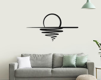 Sunset Metal Wall Art: Nature-Themed Hanging Decor