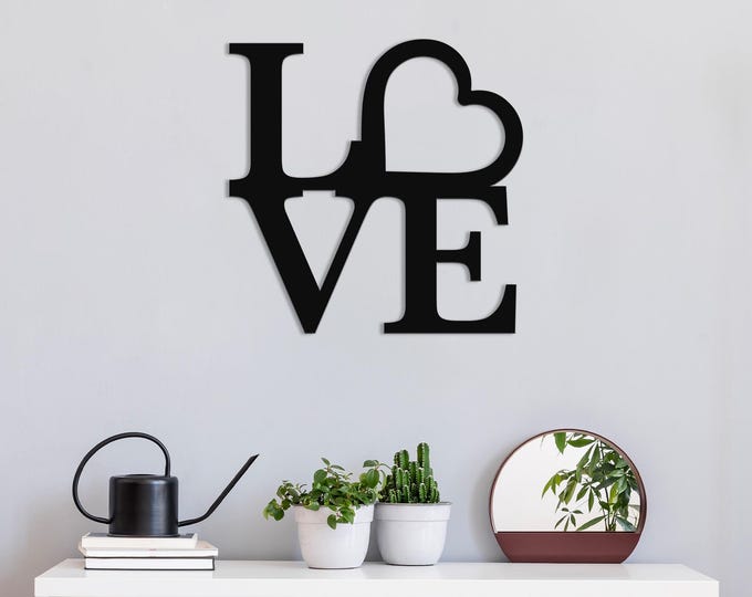 Metal Wall Art  LOWE Modern Metal Home Decor with Heart Desing