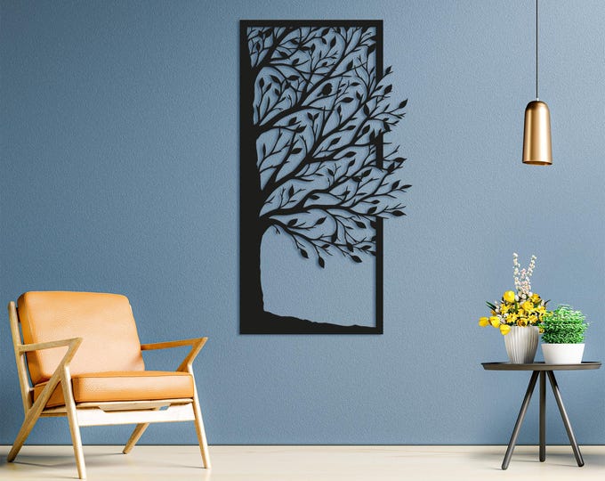 Metal Tree Wall Art – Modern Wall Hanging Decor for Living Room Kitchen Office