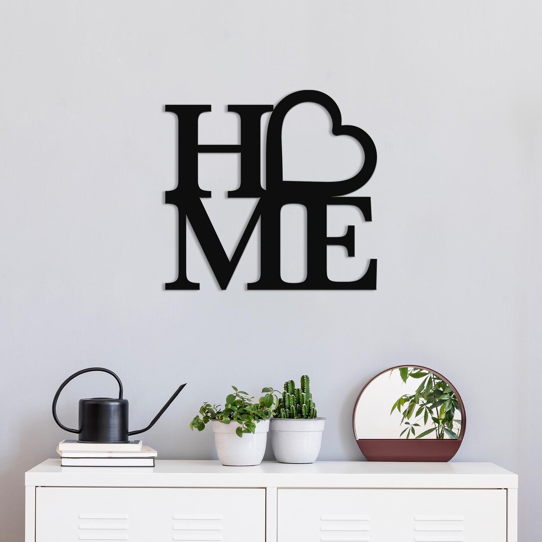 Image showcasing Metal Wall Art HOME Modern Metal Home Decor With Heart Desing - Etsy