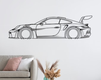 Laser-Cut Metal Car Wall Art: Automotive Theme Decor