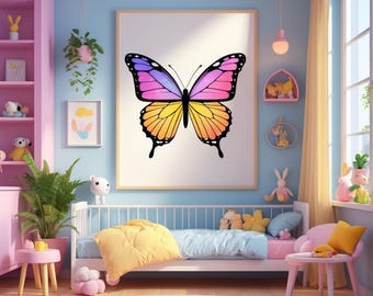 Arte murale Butterfly Growth Mindset / Anteprima del download digitale istantaneo
