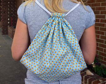 honeybee drawstring bag, save the bees