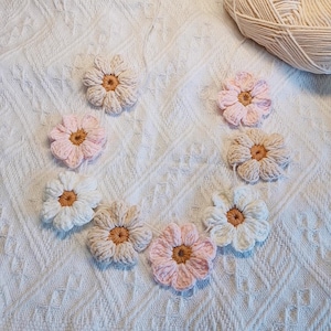 Crochet Daisy Garland – Boho Flower Bunting Wall Hanging Daisy Bedroom Decor, Daisy Garland,Children's room decoration, birthday decoration