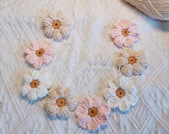 Gehäkelte Daisy Girlande - Boho Blumen Bunting Wandbehang Daisy Schlafzimmer Dekor, Daisy Girlande, Kinderzimmer Dekoration, Geburtstag Dekoration