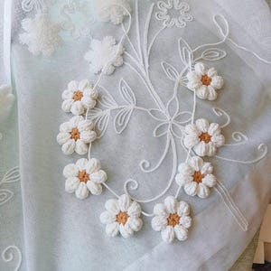 Crochet Daisy Garland – Boho Flower Bunting Wall Hanging Daisy Bedroom Decor, Daisy Garland,birthday decoration Children's room decoration