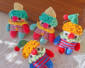 Crochet clown key chain,Cute clown key chain, fun gifts, cute gifts, clown gifts,Craft Supplies,gifts for her,Christmas  Gifts Holiday Gift