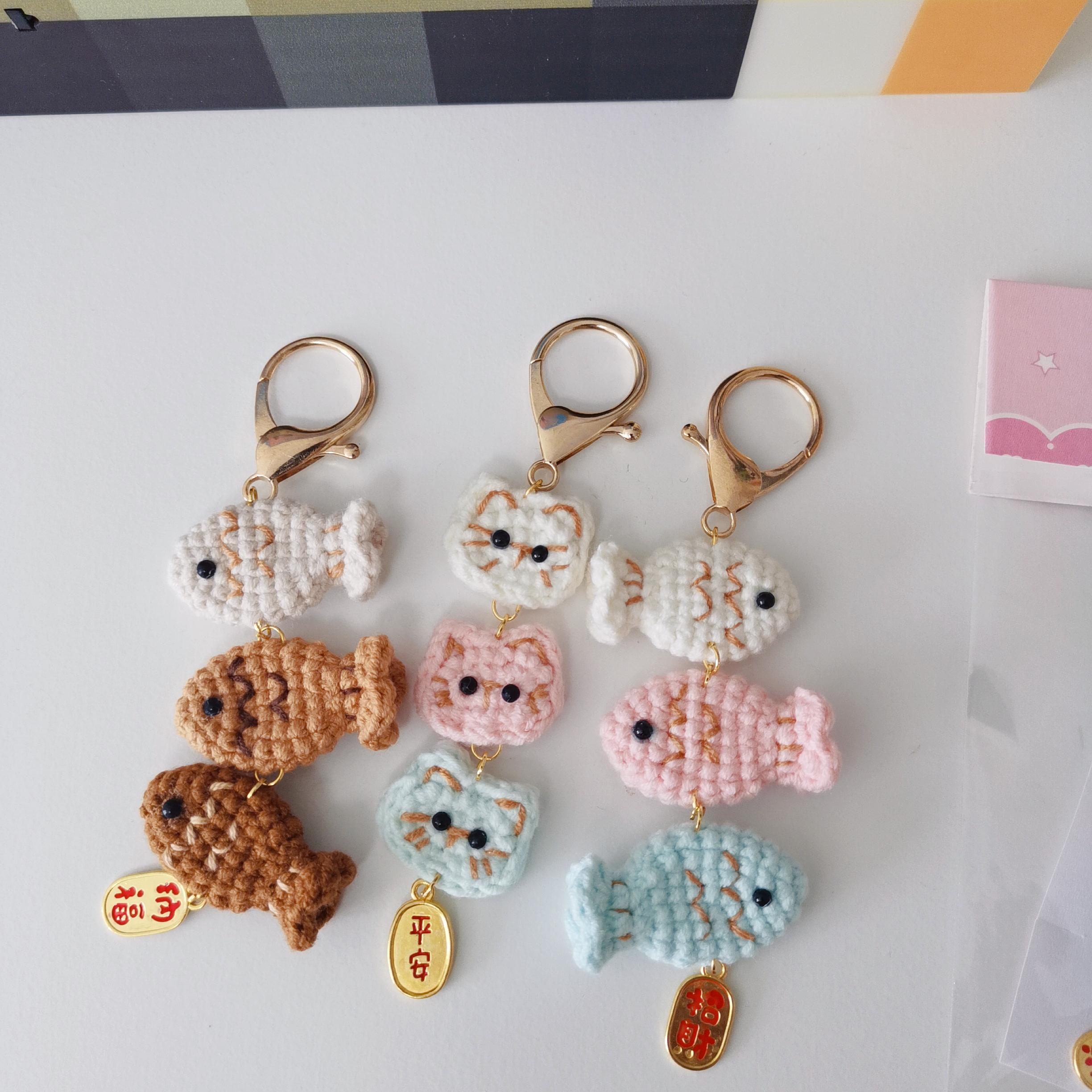 Crochet Fish Keychain | 3 Fish in a Row | Cute & Colorful Ocean-themed ...