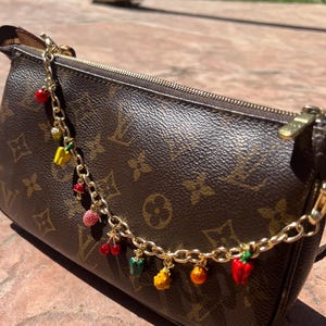 Farmers market purse chain, 14k gold plated bag charms, purse charms, fruit charm chain for tote