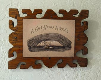 A Girl Needs a Knife   Framed Limited Edition  Giclee   - Lisa Snellings