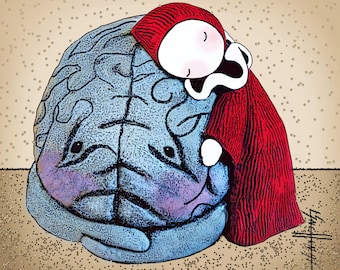 POSTER "Brainy Day Blues" 12 x 12 great for dorm!