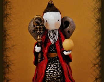 Tarot Poppet - The Emperor- Signed and Matted Mini Print 5 x 7