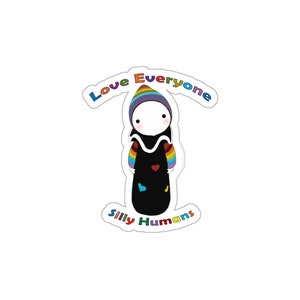 Love Everyone, Silly Humans by Lisa Snellings Die-cut Sticker image 9