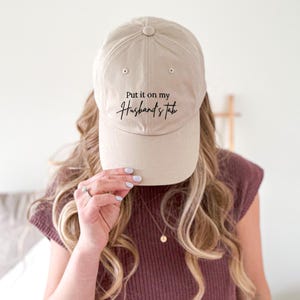 put it on my husbands tab hat, put it on my husbands tab, put it on my husbands tab embroidered, gift for wife, spoiled wife hat