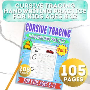 Prática de caligrafia cursiva para crianças de 8 a 12 anos: 105 livros digitais educacionais para download para habilidades de escrita cursiva e confiança