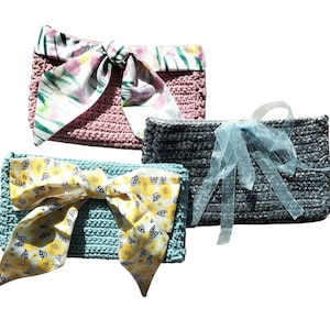 Petit sac crochet. Sac en crochet fait main Isa en fil de coton recyclé. Sac élégant éco-responsable.