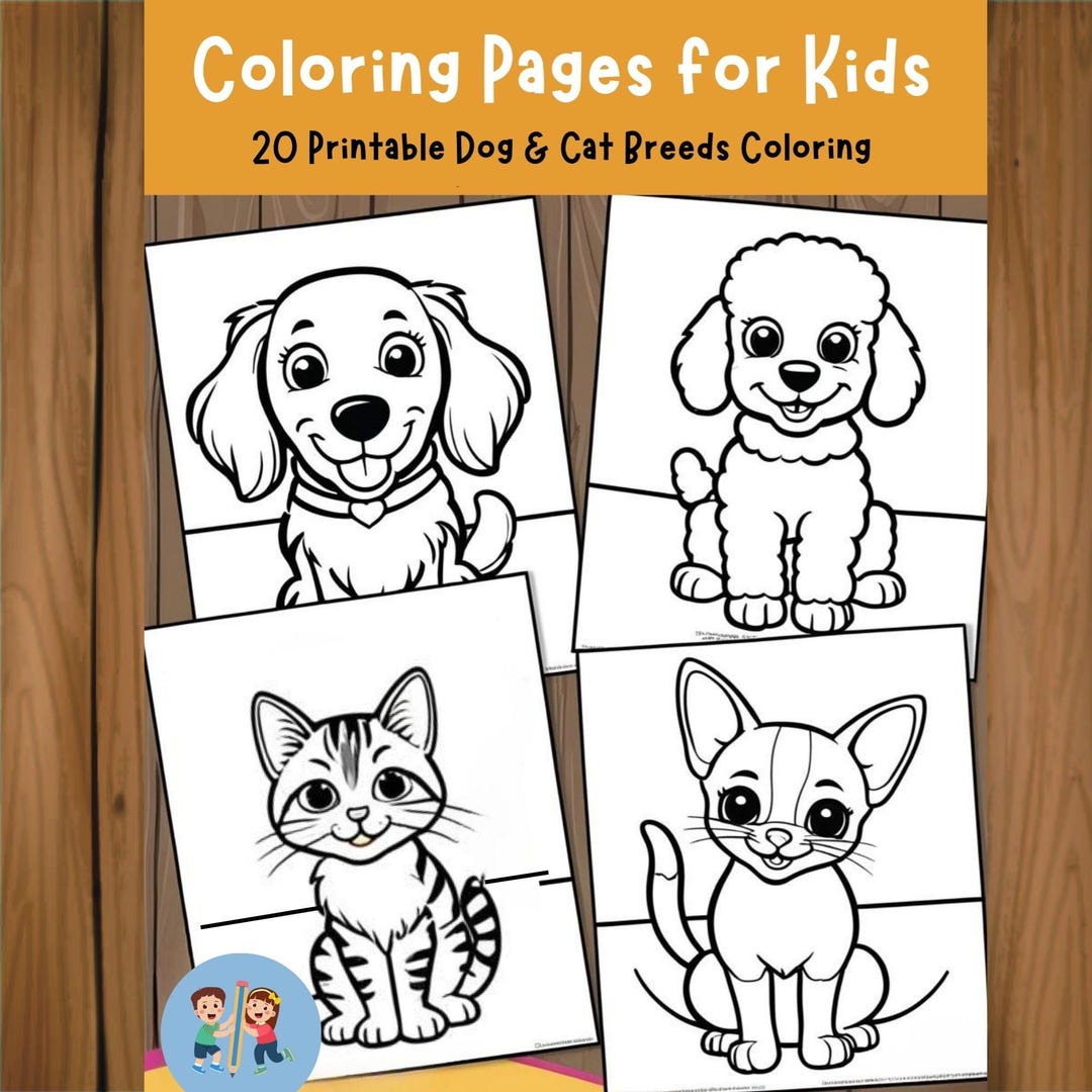 20 Printable Dog & Cat Breeds Coloring Pages for Kids, Toddlers ...