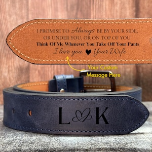 Grappig cadeau voor mannen, valentijnscadeau, aangepaste gegraveerde leren riem voor man, gepersonaliseerde leren riem, valentijnscadeau, jubileumcadeau