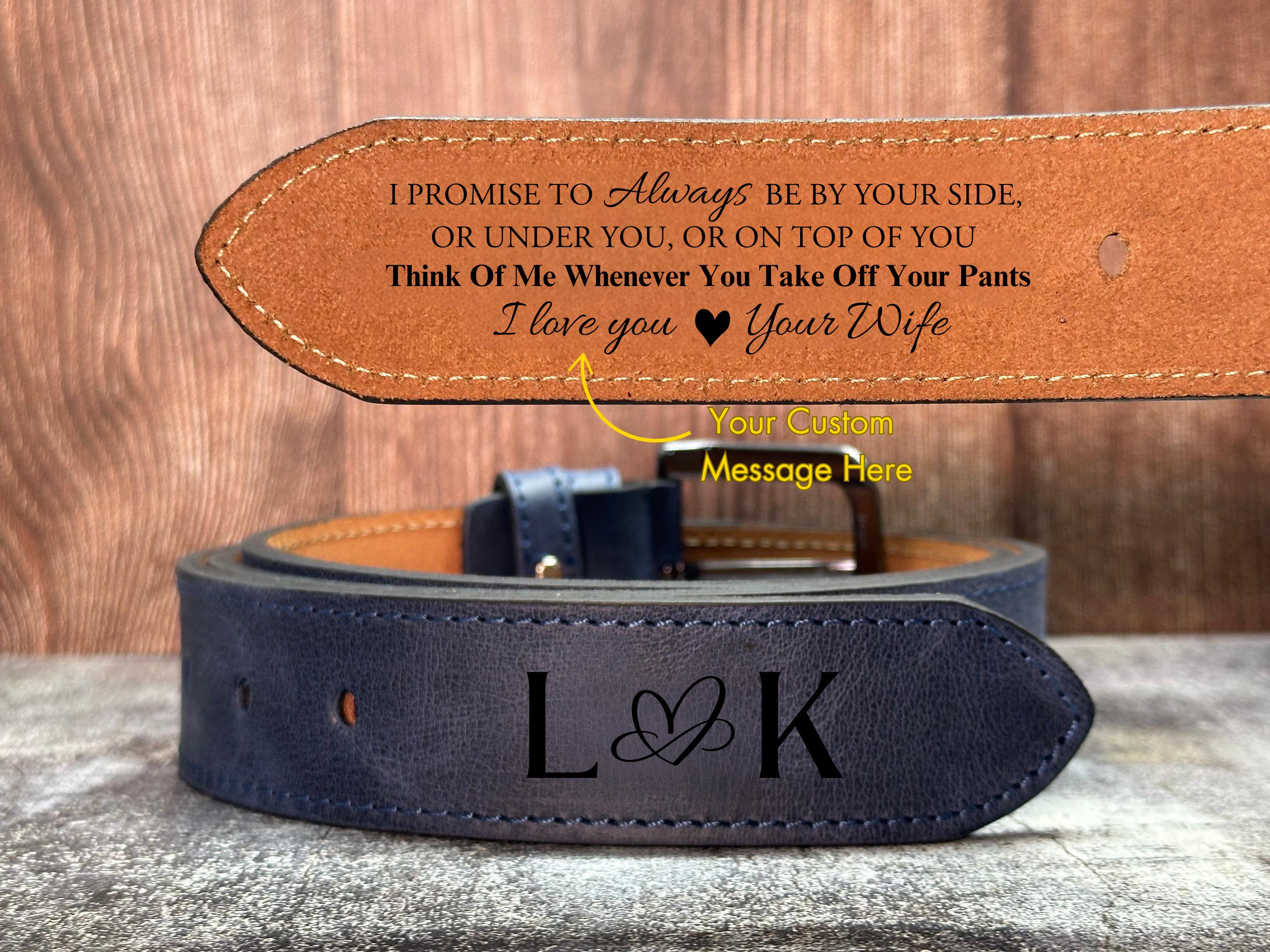 Custom Engraved Leather Belt for Men, Personalized Leather  display picture 3