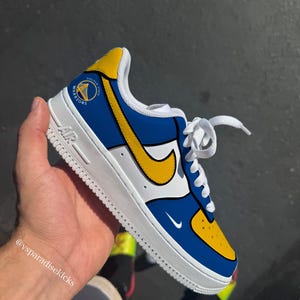 Golden State Warriors Hand-Painted Air Force 1 Custom Sneakers