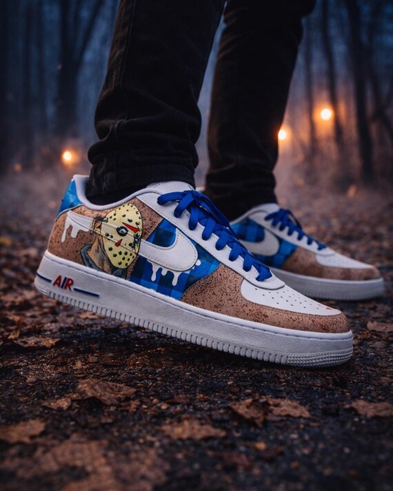 Custom Air Force 1 Horror Mask Sneakers | Hand Painted Slasher