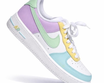 Hand-Painted Pastel Nike Air Force 1 Sneakers | Custom Color Block