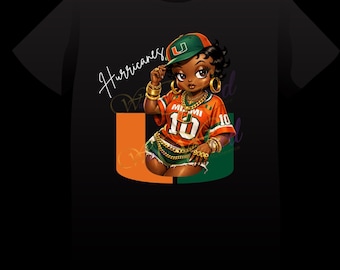 Betty Boop University of Miami Hurricanes PNG, SVG FILE