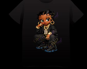 Betty Boop wearing Jordan 11 Retro Gamma Blue PNG, SVG FILE