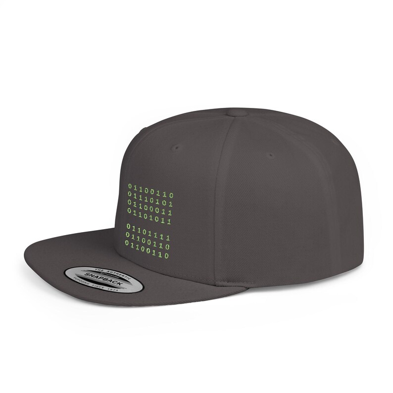 Binärer Code Hut | Lustiges Programmierer Geschenk | Flat Bill Snapback | Technik Geschenk für Ihn | Coder Hut | Nerdmütze Bild 6