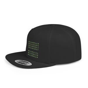 Binärer Code Hut | Lustiges Programmierer Geschenk | Flat Bill Snapback | Technik Geschenk für Ihn | Coder Hut | Nerdmütze Bild 3