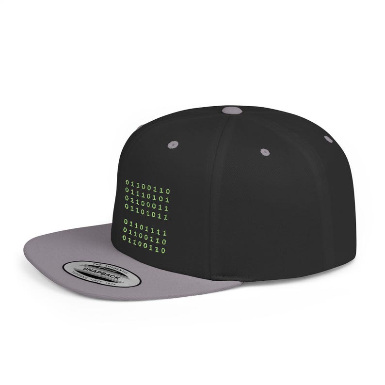 Binärer Code Hut | Lustiges Programmierer Geschenk | Flat Bill Snapback | Technik Geschenk für Ihn | Coder Hut | Nerdmütze Bild 9