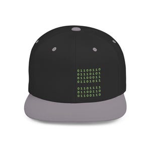 Binärer Code Hut | Lustiges Programmierer Geschenk | Flat Bill Snapback | Technik Geschenk für Ihn | Coder Hut | Nerdmütze Bild 8