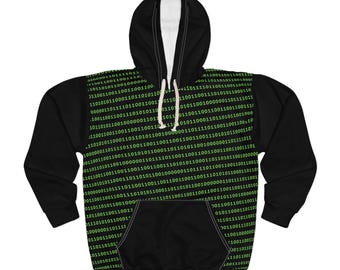 Felpa con cappuccio "Fuck Off" con stampa integrale, felpa con cappuccio a matrice binaria, pullover con scritta audace, felpa divertente e sarcastica, regalo per programmatori, unisex