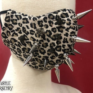 Leopard Spiked 'Face Mace' Mask image 2