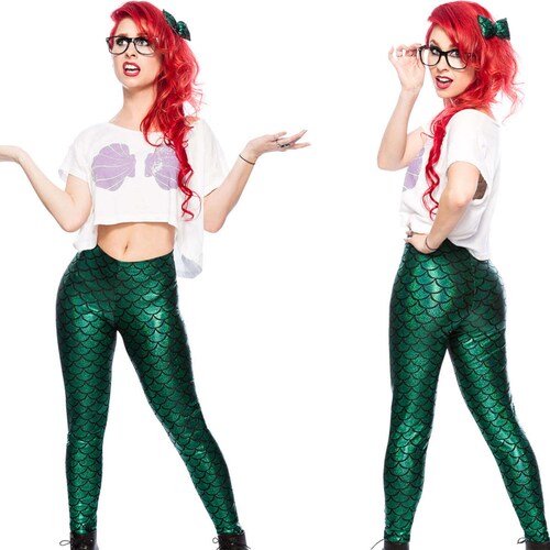 GREEN Mermaid Leggings Ready to Ship | Etsy