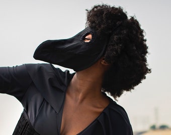 Black Cotton Plague Doctor Face Mask