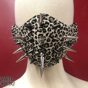 Leopard Spiked 'Face Mace' Mask image 3