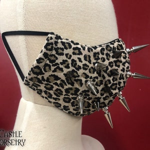 Leopard Spiked 'Face Mace' Mask image 4
