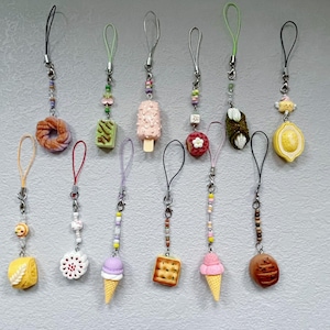 Handmade Phone Charms, Food charms, Trendy Phone Strap, Cute Phone Charm, Kawaii Charm, Phone Chain, Phone Accessory, Food Keychain, Gift