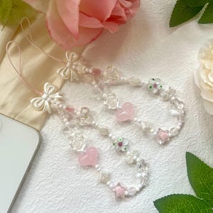 Handmade Phone Charm, Trendy Phone Strap, Phone Case Lanyard Wrist Strap, Acrylic Pearl Phone Charm, Cute Keychain, Handmade Phone Chain,Y2K