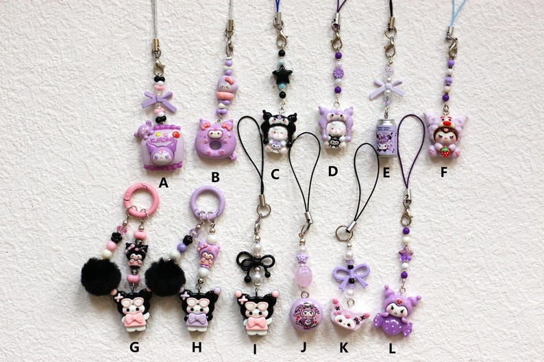 MochiMochiCuteShop Kuromi Phone Charm - Thumbnail 4