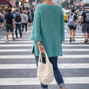 Schema all'uncinetto per maglione tunica Stella del Mare (inglese)