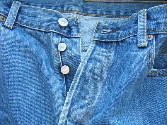 LEVIS 501 Buttonfly Jeans Denim Med 