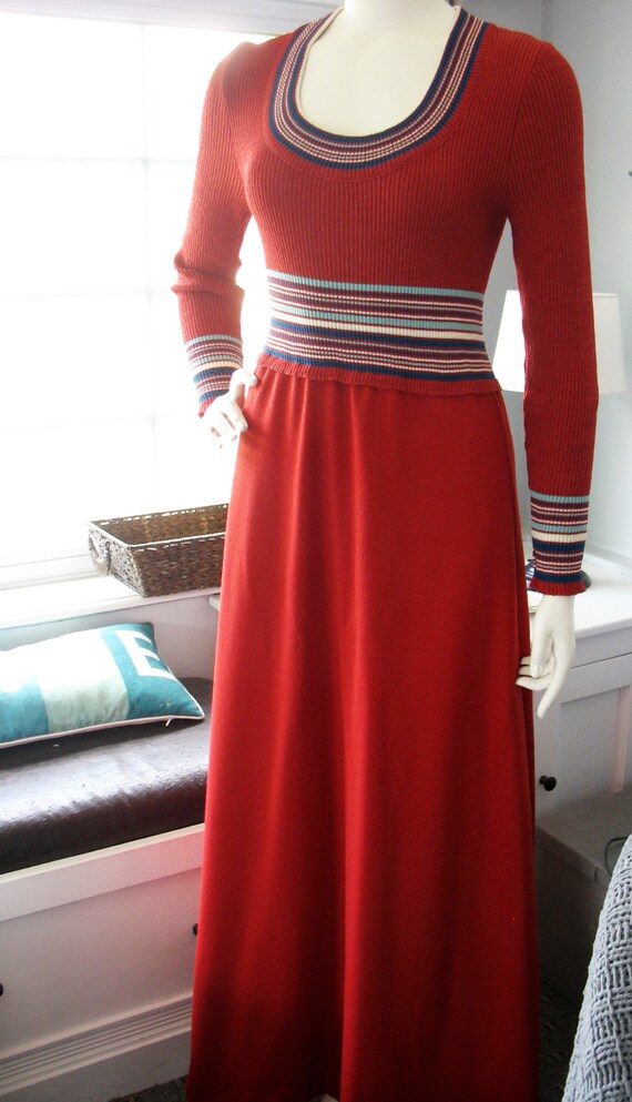 Giamo Knits Modern Striped Maxi Dress Sm-Med Vinta