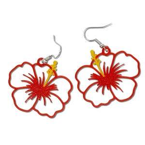 Kolczyki wiszące z kwiatem hibiskusa: biżuteria kwiatowa