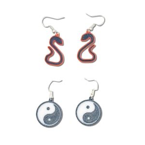 FESTIVAL EARRING BUNDLE  | Yin Yang Dangle | Iconic Earrings Set | Dangle Drop Earrings | Spiritual Rave Handcrafted Earring Bundle